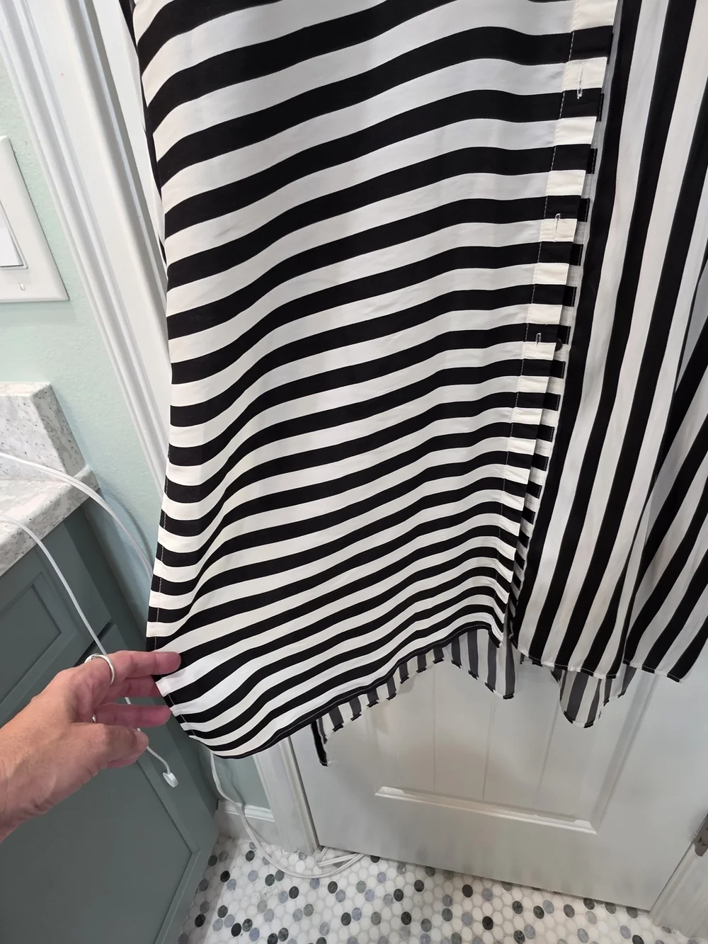 INC International Concepts Black and White Striped Tunic - Picture 5 of 11